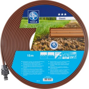 LUX Sprühschlauch Classic 15m, brauner Gartenschlauch für ober- und unterirdische Bewässerung.
