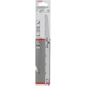 Bosch Säbelsägeblatt Pro S 1531 L, 2er-Pack für Holz, HCS Stahl, 240 mm lang.