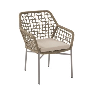 Acamp Stapelsessel Rom, 4er-Set, Toffee/Beige meliert, mit Aluminiumgestell und Acatex-Gewebe.