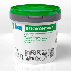 Knauf Betokontakt 1kg im Eimer, Haftgrund für Innen, grüne Deckel. Spezialgrundierung für mineralische Untergründe.