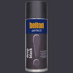 belton Buntlack Perfect Deep Black, seidenmatt, 400ml Dose.