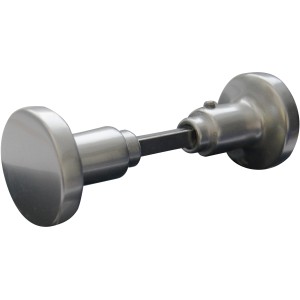 Alpertec Knopfdrücker-Paar Alu F1, Türbeschlag für Wohnungseingangstüren, silber eloxiert.