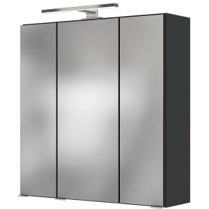Held Möbel 3D-Spiegelschrank Bari 60 cm Graphitgrau