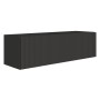 Schwarzes Selsey TV-Hängeboard Veldio 100 cm mit eleganter Lamellenfront. Moderner TV-Schrank.