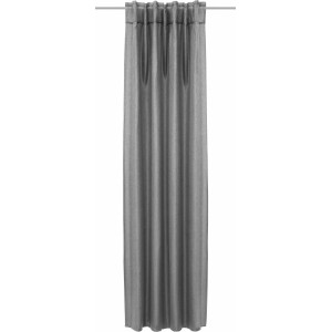 Grauer DimOut Schlaufenschal, verdunkelnder Fenstervorhang 245x135 cm.