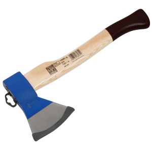 LUX Beil Comfort, 40 cm, 1 kg, mit blauem Kopf und Eschenstiel.