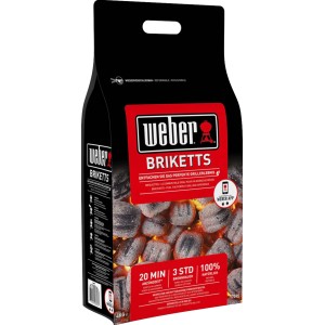 Weber Grillbrikett 4 kg im Sack: Holzkohlebriketts für langanhaltende Hitze beim Grillen.
