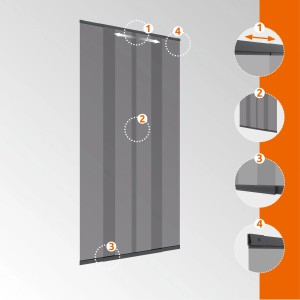 Windhager TVH Teleskop Insektenschutz Türvorhang, anthrazit, Details zur Montage und Anpassung.