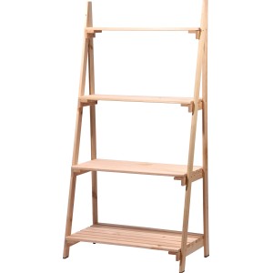 Standregal Blumen aus Kiefernholz mit 4 Böden, 146 cm hoch, für Garten, Terrasse oder Balkon.