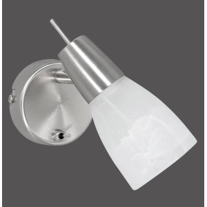Just Light LED-Spot Julia, 1-flammig, Stahl mit Alabasterglas, Wandleuchte