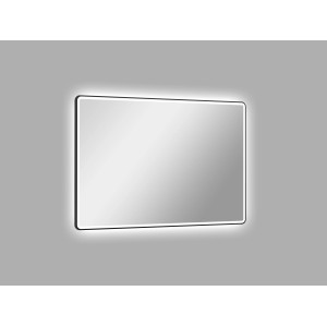 DSK LED-Lichtspiegel Black Rio, 100x70 cm, mit umlaufender, hinterleuchteter Beleuchtung.