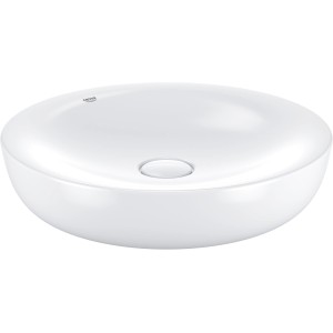 Grohe Essence Aufsatzwaschbecken, 45 cm, Alpinweiß, ohne Hahnloch, mit Überlauf und PureGuard Beschichtung.