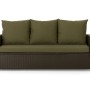Grünes 3-Sitzer Gartensofa mit Kissen, ideal für Polyrattan Möbel. Bequemes Sitzkissen Set für Garten & Terrasse.