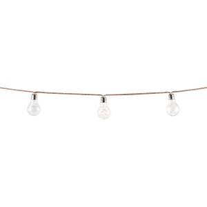 LED Deko-Lichterkette Montevago mit warmweißen Glühbirnen an Hanfseil, 3,80 m lang.