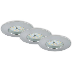 3er Set Briloner LED-Einbaustrahler Attach Dim, Aluminium, Ø 7,5 cm. Dimmbare LED Spots für Innen.