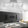 Moderne Paul Neuhaus LED Deckenleuchte Sileda, 3-flammig, Aluminium matt. Schwenkbare Spots für flexible Beleuchtung.