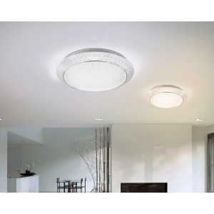 Weiße LED-Deckenleuchte Ronja, Ø 41 cm, dimmbar mit Fernbedienung, Lichtfarbe einstellbar.