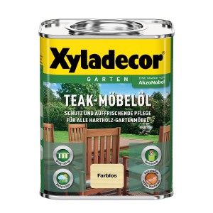 Xyladecor Teak-Möbelöl Transparent 750ml für Hartholz Gartenmöbel.