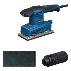 Bosch Professional GSS 20-18 A Schwingschleifer mit Zubehör.