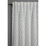 Weißer Bennetti Schal mit Rautenmuster, 140x245 cm, geeignet für Gardinenstange und -schiene.