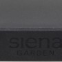Detailaufnahme: Anthrazitfarbener Siena Garden Stapesessel mit Logo.