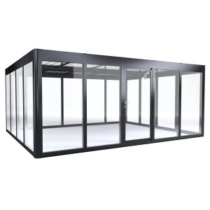SunElements Gartenhaus SunGarden Energy 5.4, anthrazit-metallic, 24,2 m² mit Photovoltaikmodulen.