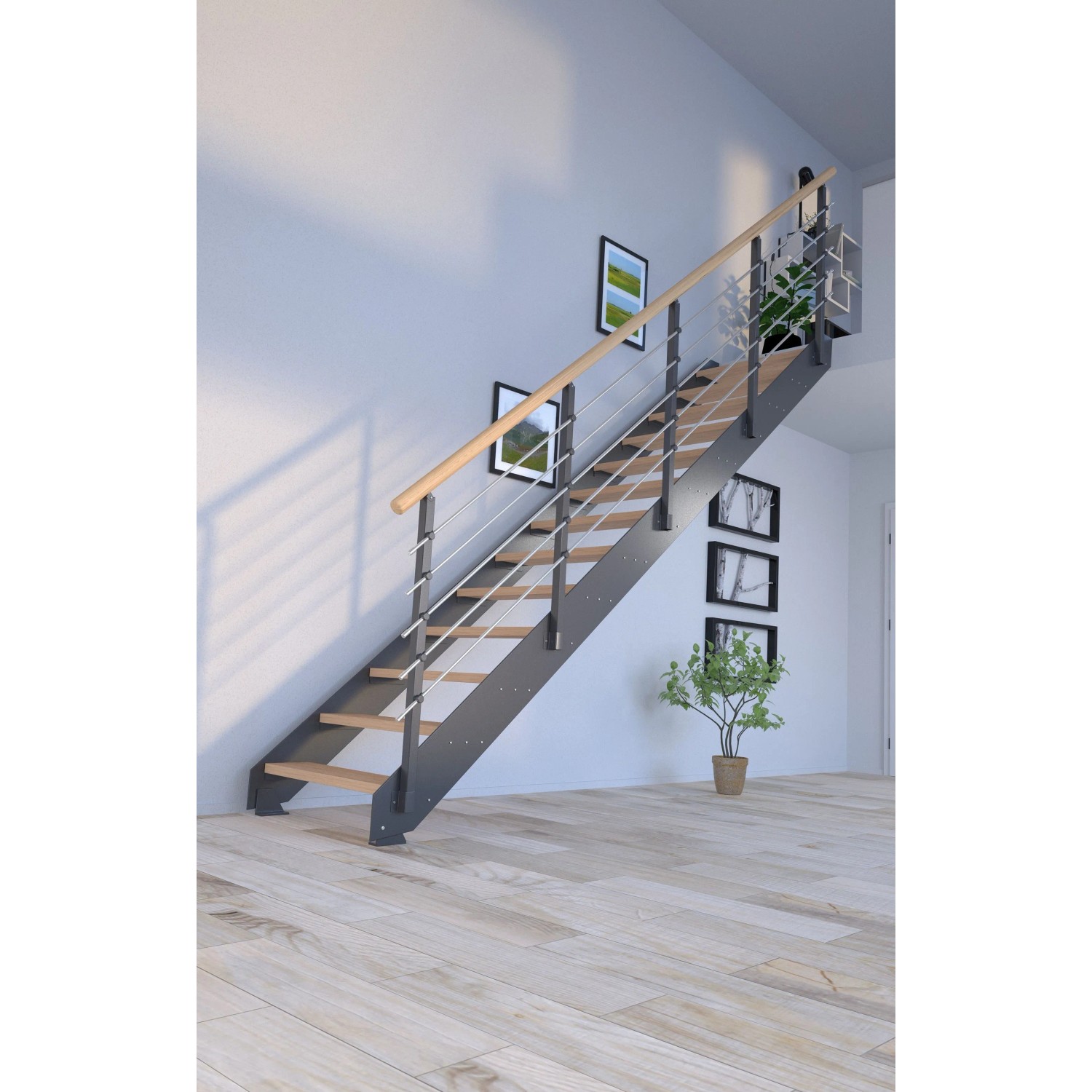 Treppe Kos 16 Stufen Eiche Geölt 85 cm Metallgeländer Anthrazit FSC®_9