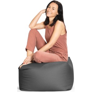 Sitting Point Hocker Outside Anthrazit, 150 l, mit Frau. Bequemer Sitzsack für Innen & Außen.