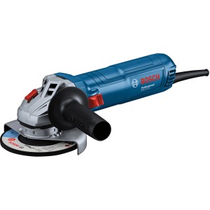 Bosch Professional GWS 12-125 Winkelschleifer im Handwerkerkoffer mit Zusatzhandgriff.