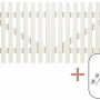 Weißes Doppeltor im Retro-Design aus Nadelholz, 300x80 cm, inklusive Beschläge.