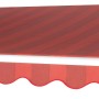 Gelenkarmmarkise Wismar, bordeauxrot gestreift, 300x200 cm mit Kurbelbedienung.