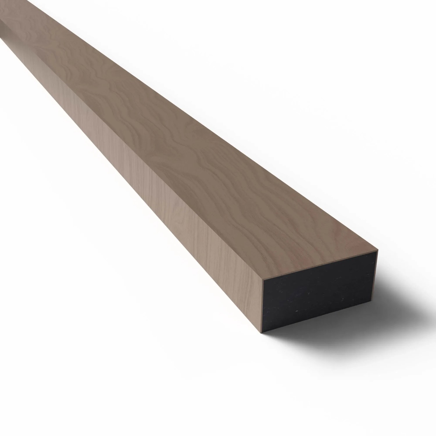 Paneel-Abschlussleiste in Walnuss-Optik, MDF, schwarz, 6,5x240cm, für den Innenausbau.