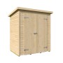 Weka Gerätehaus Mori mit Pultdach, naturbelassen, Doppeltür, 170x120 cm. Holz-Gartenhaus mit Boden.