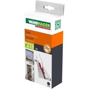 Windhager Insektenschutz Kederschnur Anthrazit 5 m mit Werkzeug zur Montage von Fliegengittern.