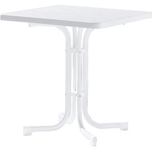 Quadratischer, weißer Sieger Klapptisch (70x70 cm) für Garten oder Balkon.