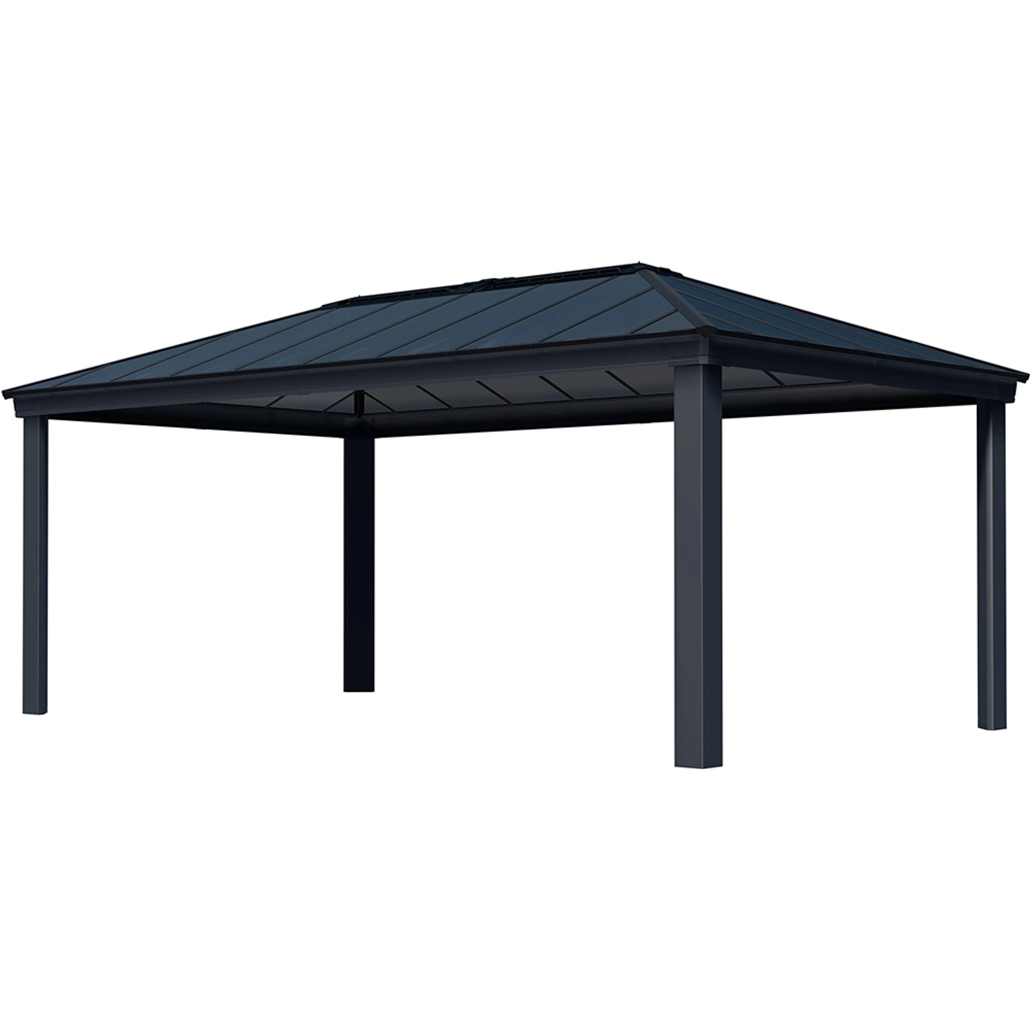 Palram Canopia Dallas Gartenpavillon 4.3 x 6.1 in Anthrazit. Wetterfestes Design mit UV-Schutz.