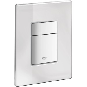 Grohe Skate Cosmopolitan WC-Drückerplatte mit Spiegelglas-Oberfläche.