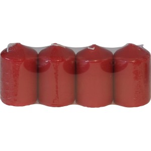 Stumpenkerzen 4er Pack 7,5 cm x 4,7 cm x 4,7 cm Altrot
