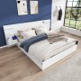 okwish Doppelbett 160x200cm mit USB Anschluss Lautsprecher Schlafzimmer Weiß ohne Matratze_4