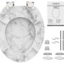 Schütte WC-Sitz MDF Marmor Stone mit Absenkautomatik und Befestigungsmaterial.