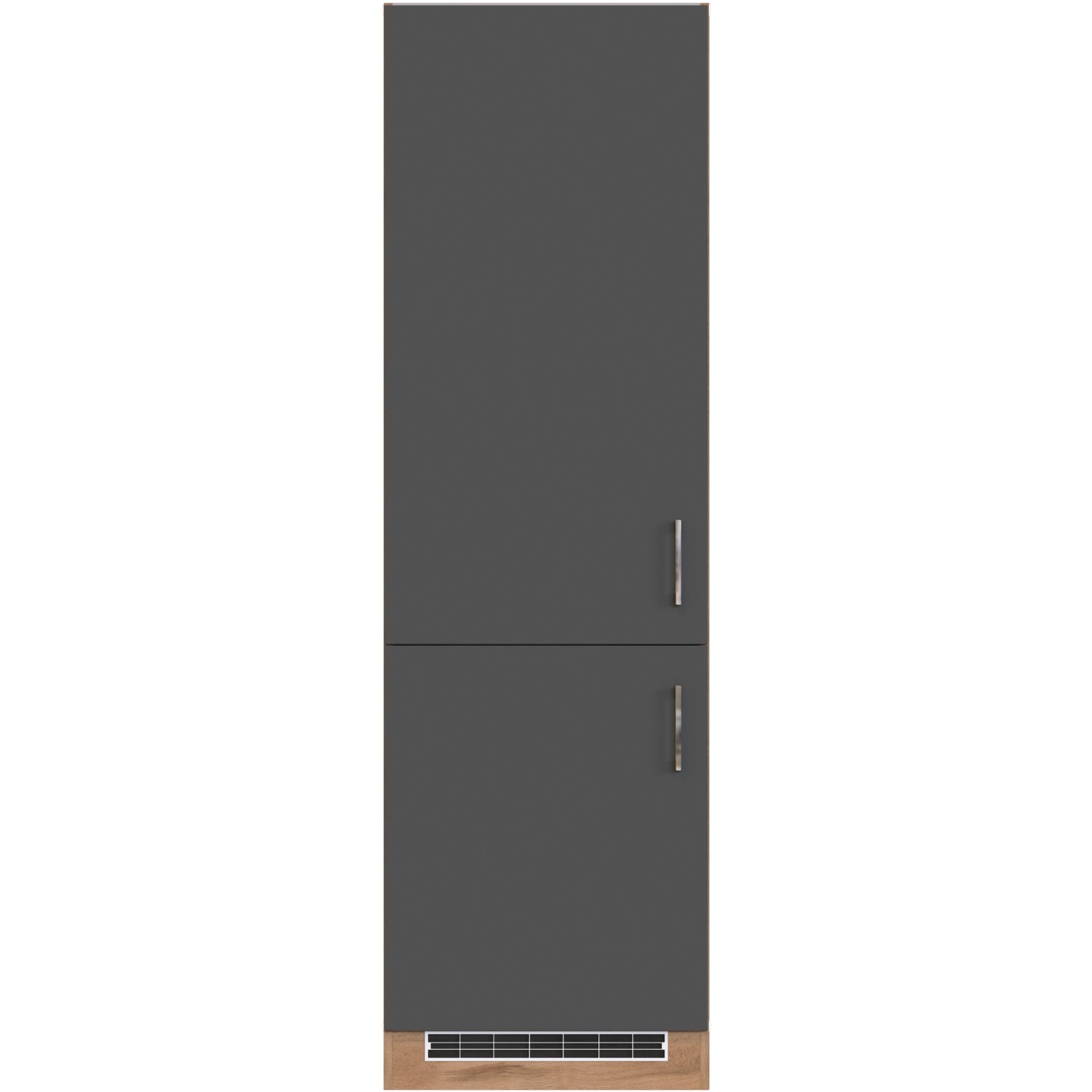 Held Möbel Kühl-Gefrierschrankumbau Sorrento, anthrazit/Wotanei, 60x200x60 cm.