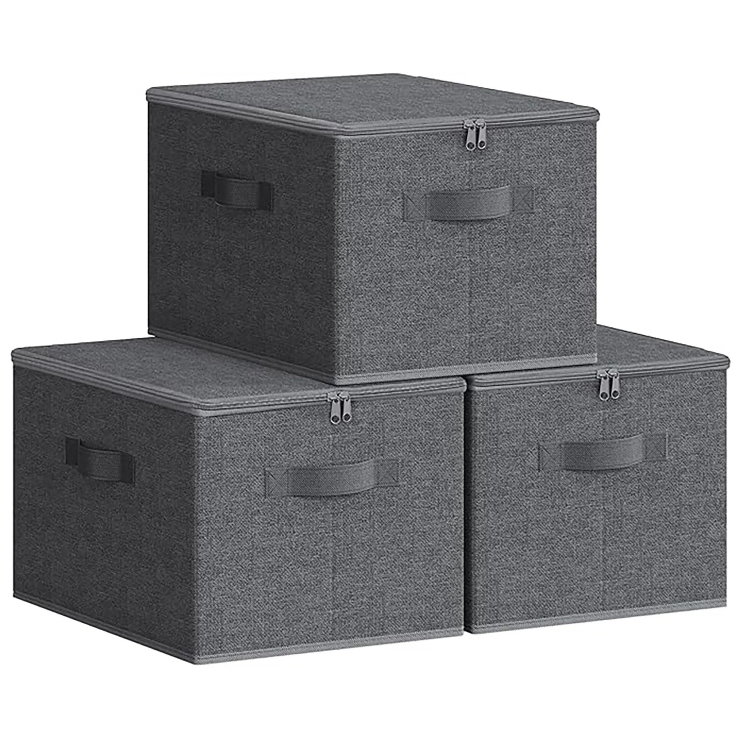 Songmics Aufbewahrungsbox-Set Rylan 40 x 30 x 25 cm Grau 3-teilig kaufen bei OBI