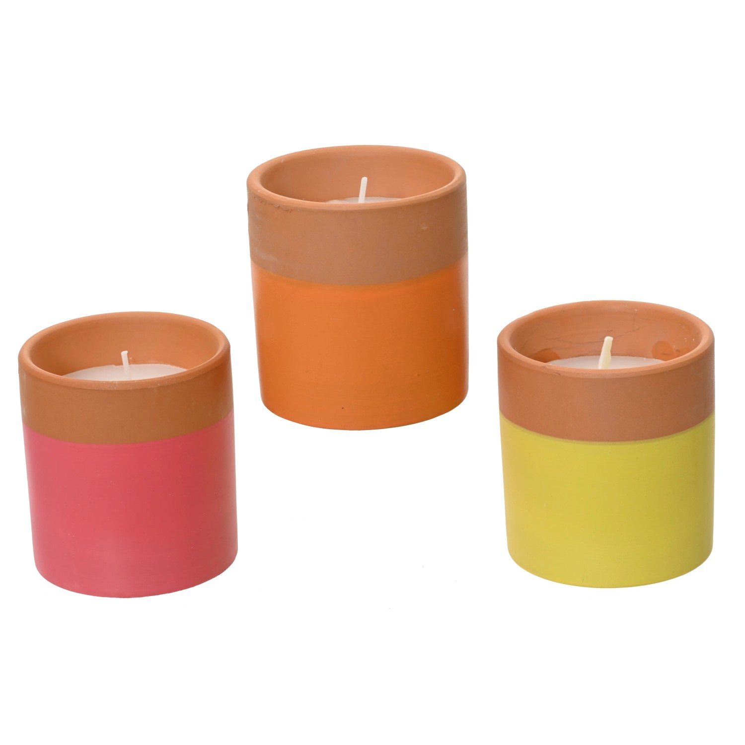 Citronella Kerze Wachs 3-fach Sortiert Keramik-Becher Ø 6,7 cm x 7 cm Mehrfarbig kaufen bei OBI