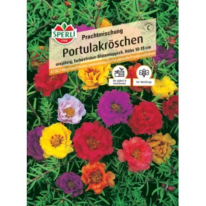 Sperli Portulakröschen Prachtmischung Blumensamen mit farbenfrohen Blüten.