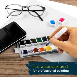 Artina Colaro Aquarellfarben 12er Set mit Pinsel im Metallkasten.