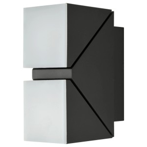 Moderne anthrazitfarbene E2 Elektro Wandleuchte Lyra für Außen mit Up-Down Beleuchtung.