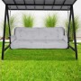 Hellgraue Beautissu Hollywoodschaukelauflage Flair HS 180x50x8cm für 3-Sitzer Schaukeln.