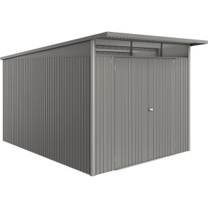 Biohort Metall-Gerätehaus AvantGarde ECO Gr. A8, quarzgrau-metallic, mit Doppeltür.