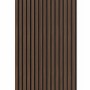 Denpanels Akustikpaneel Acu-Line Walnuss: Wandpaneel mit Holzfurnier und schwarzem Akustikfilz.
