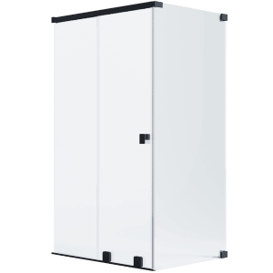 Schöner Wohnen Eckdusche mit Schiebetür, Schwarz, 110x100x200 cm.